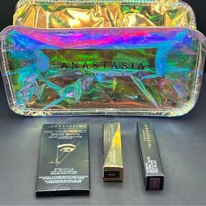 Anastasia Beverly Hills - makeup bag, dipbrow gel, lip gloss, brow stencils -NEW
